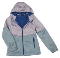 Lila-modrošedá softshellová funkční bunda s kapucí Active Touch