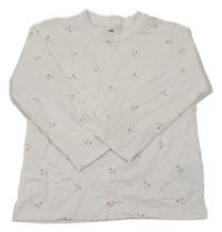 Bílé triko s třešněmi H&M