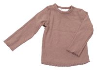 Starorůžové žebrované triko H&M