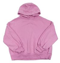 Růžová crop mikina s nápisem a kapucí Next