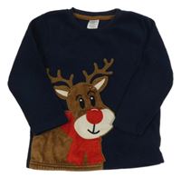 Tmavomodrá fleecová mikina se sobem zn. Pep&Co