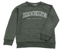 Tmavozelená melírovaná mikina s nápisem Name it