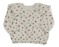 Bílá mikina s červenými kvítky Primark