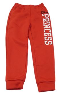 Červené tepláky s nápisem Shein