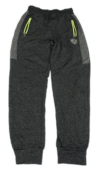 Antracitové melírované sportovní tepláky 