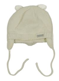 Bílá pletená podšitá čepice 