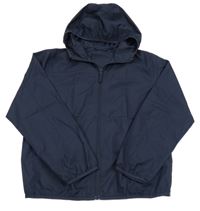 Tmavomodrá lehká šusťáková bunda s kapucí UNIQLO