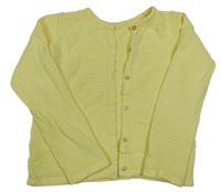 Žlutý žebrovaný propínací svetr Nutmeg