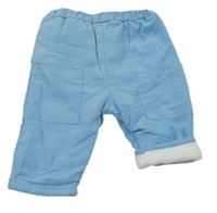 Modré zateplené manšestráky 