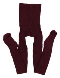 Vínové vzorované punčocháče H&M