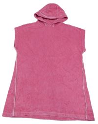 Růžový froté župan s kapucí Next
