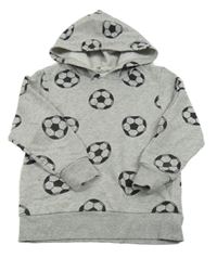Šedá melírovaná mikina s míči a kapucí H&M