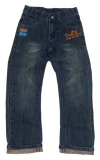 Tmavomodré rifle s nápisem Disney