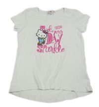 Bílé tričko s Hello Kitty 