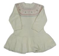 Smetanové pletené šaty se vzorem Matalan