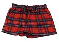 Červeno-tmavomodré kostkované kraťasy s mašlí H&M