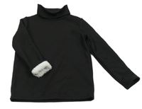 Černý žebrovaný zateplený rolák shein