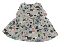 Šedé šaty se zvířátky hema