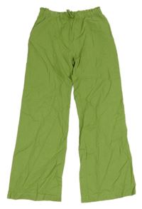 Zelené lněné kalhoty Alive