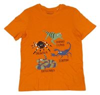Oranžové tričko se zvířaty C&A