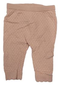 Světlerůžové vzorované pletené legíny F&F