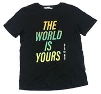 Černé tričko s nápisy H&M