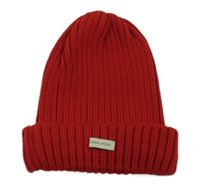 Červená žebrovaná čepice 