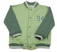 Zelená baseballová mikina s číslem a nápisy Nutmeg