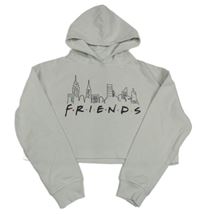 Bílá crop mikina s kapucí - Přátelé 