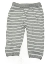 Šedo-bílé pruhované pletené tepláky Matalan