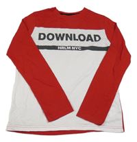 Červeno-bílé triko s nápisy C&A