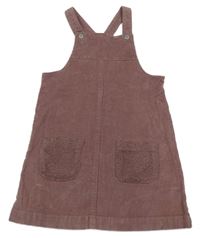 Starorůžové manšestrové laclové šaty George