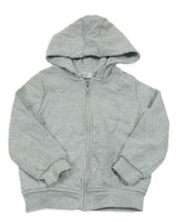 Světlešedá melírovaná propínací mikina s kapucí Primark