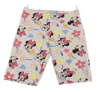 Světlerůžové květované elastické kraťasy s Minnie C&A