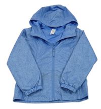 Světlemodrá šusťáková vzorovaná funkční jarní bunda s kapucí Quechua