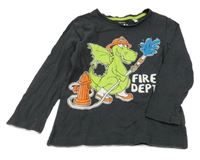 Antracitové triko s drakem C&A