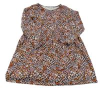 Černo-růžovo-starorůžové květované šaty H&M