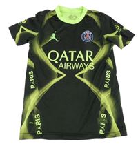 Černo-zelené sportovní tričko s nápisy a číslem Nike