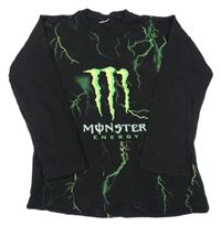 Černo-zelené triko s blesky - Monster