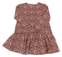 Černo-růžové květované šaty Primark