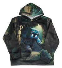 Zeleno-hnědá mikina s kapucí - Minecraft 
