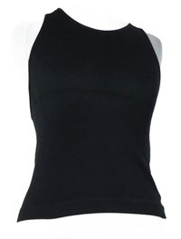 Dámský černý žebrovaný elastický crop top Primark 
