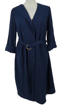 Dámské tmavomodré šaty s páskem Warehouse 