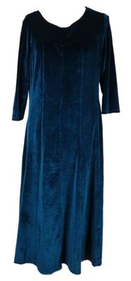 Dámské tmavomodré sametové midi šaty Cotton 