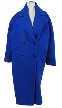 Dámský safírový buklé oversized kabát Primark 