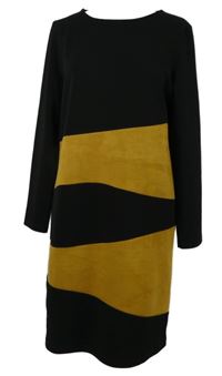 Dámské černo-béžové vzorované midi šaty 