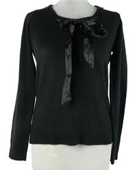 Dámský černý svetr s mašlí Basic One 