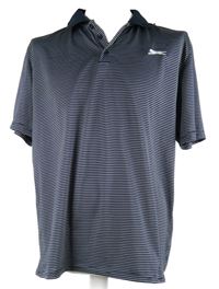 Pánské tmavomodré proužkované polo tričko Slazenger 