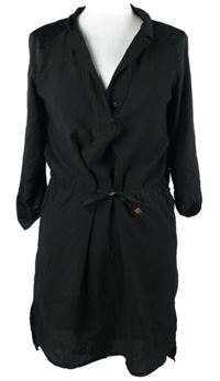 Dámské černé šaty se stahováním Zara 