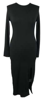 Dámské černé žebrované šaty Shein 